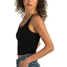 SRISARAS Women Pack Of 2 Solid Scoop Neck Cotton Tank Crop Top image 3