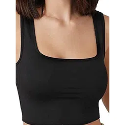 SRISARAS women Solid Tank Crop Top image 2