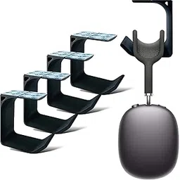 SRS® Headphone Stand Holder Under Desk Headphone Hook Holder Hanger & Cable Organizer for All Professional | Gaming Headsets | Stick-ON Adhesive with Surface Cleaning Wipes (Black, Pack of 4)-picture-10