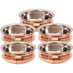ssa Copper Serving Bowl SHIV SHAKTI ARTS Set of 5 S/C No.1 Handi 1.5 L-picture-15