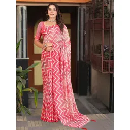 SSHAGUN LIFESTYLE Pack of 2 & Red Printed Daily Wear Georgette Saree-picture-16