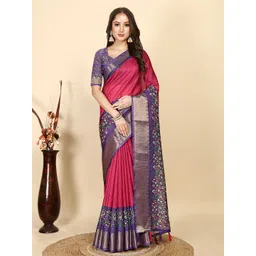 SSHAGUN LIFESTYLE Woven Design Ethnic Motifs Printed Bandhani Saree-picture-11