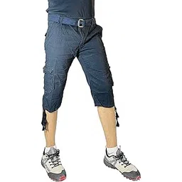 ssoshhub Men's Casual Chino Cotton Shorts Half Pant 6 Pocket Cotton Shorts-picture-56