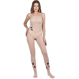 ssoshhub SoSh Womens Fishnet Bodystocking Plus Size Crotchless Bodysuit Sexy Tights Soft Nightwear Lingerie Babydoll Honeymoon Valentine Wedding Sexy Lovely Secret Beige-picture-12