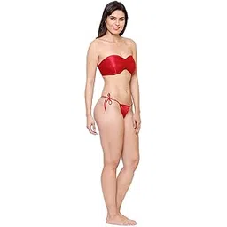 ssoshhub SoSh Women's Printed Satin Bikini Bra Panty Lingerie Set for Swimwear Beachwear Nightwear, Free Size |Sexy Lingerie for Honeymoon Sex|Bra Panty Set for Women with Sexy-picture-28