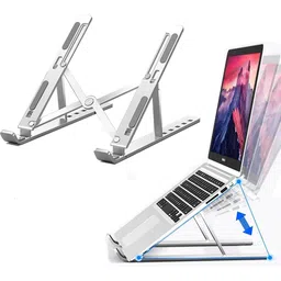 sss sculpture Portable Plastic Laptop & Phone Stand, Adjustable, Foldable, Ergonomic SS-359-LAPTOP-STAND-PLASTIC WHITE Laptop Stand-picture-11