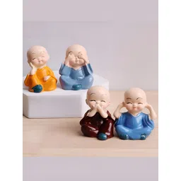 SSS SCULPTURE 4 Pieces Blue Baby Monk Fengshui Figurine Showpiece-picture-23