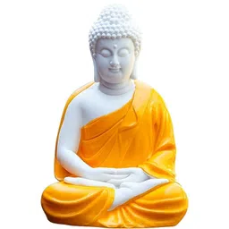 SSS SCULPTURE Orange Sitting Buddha Idol-picture-33
