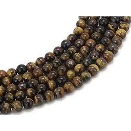 sstringz Tiger Eye 8 mm Tiger Eye 8 mm Agate Quarts Semi Precious Bead AQSP248-picture-24