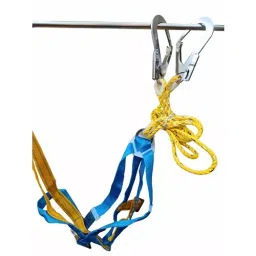 SSWW Double Rope Scaffold Hook Full Body Safety Harness Stainless Steel & Polyester Yellow & Blue Free Size (Pack of 2 Piece)-picture-29