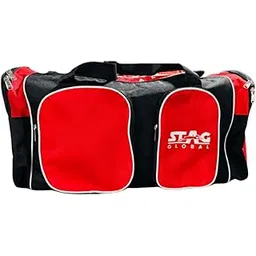 stag global Sports Kit Bag with Adjustable Strap, External Pocket, Lock Runner Chain, Multicolor (Large Kit Bag Red)-picture-18