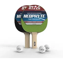 Stag Iconic Neophyte Beginner Series Table Tennis (T.T) PlaySet| Discover Ping Pong Game with Vibrant, Playful Color Rackets Game Set with TT Balls| Perfect for New Players & Recreational Fun-picture-14
