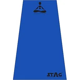 STAG Yoga Mantra Plain Blue MAT with Bag | Home and Gym Use for Men and Women | with Cover | for Yoga, Pilates, Exercises-picture-35