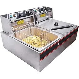 Stainless Steel Deep Fat Fryer 6+6 L (Silver) image 1