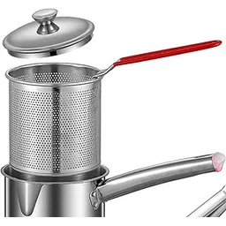 Stainless Steel Deep Fryer Pot Small Deep Fryer Pot for Picnic Frying Baking with Tongs 1.8L| Air Fryer | Oil Free Fryer | Electric Fryer-picture-31