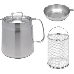 Stainless Steel Deep Fryer Pot with Lid for Oils Storage Onion Rings Boiling 2L| Air Fryer | Oil Free Fryer | Electric Fryer-picture-29