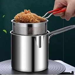 Stainless Steel Deep Frying Pot with Strainer Basket, 1200ml, 13cm x 12cm Pan with Foldable Storage Screen-picture-32