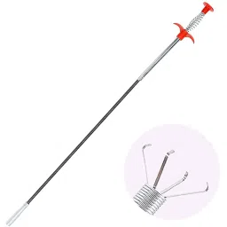 Stainless Steel Drain Pipe Cleaning Spring Stick,Hair Catching Pipe Cleaning Claw Wire,Sink Stick Sewer Sink Tub Dredge Remover,Spring Drain Basin Cleaner Tool(160 Cm) (1) image 2