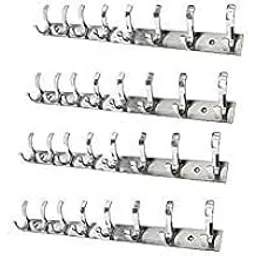 Stainless Steel Dual Edge 8 pin Cloth Hanger Wall Mounted Bathroom Cloth Hanger,Cloth Wall Hook,Door Hooks Rail for Hanging Keys,Clothes,Towel (4)-picture-24