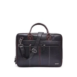 Stamp Unisex Textured Leather Laptop Bag-picture-16