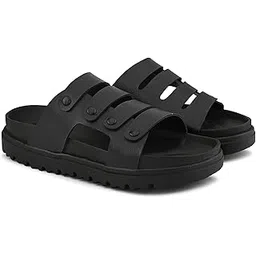 stanphord Men's Kynetik Faux Leather Cushioned Solid Fashion Lightweight | Slip On Stylish Super Soft Comfortable Footbed Classic Sandals | Perfect for Casual & Ethnic Outfits-picture-22