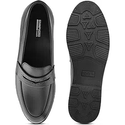 stanphord Mens Loafers Men Black Solid Formal pu Slip on Moccasins Penny Loafers Shoes Without Laces-picture-41