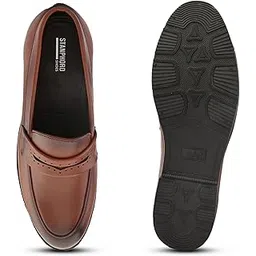 stanphord Mens Loafers Men Black Solid Formal pu Slip on Moccasins Penny Loafers Shoes Without Laces-picture-20