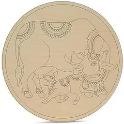 Star Shree Shyam cow baby cutout 1 pic Marked Wooden MDF Boards Art and Craft Painting Cutout DIY Work Work Home, Decor Artistic (10 * 10 Inch)-picture-11