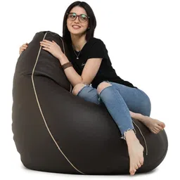 star XXXL Faux Leather Piping Bean Bag for Adults with Premium Comfort Design Teardrop Bean Bag With Bean Filling-picture-10