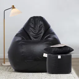 XXXL Classic Footrest with Cushion Combo Filled with Beans Bean Bag ChairWith Bean Filling-image-13