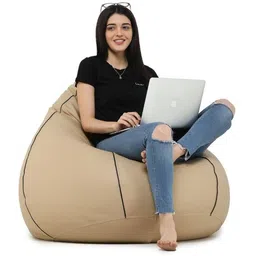 star XXXL Faux Leather Piping Bean Bag for Adults with Premium Comfort Design Teardrop Bean Bag With Bean Filling image 2