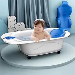 StarAndDaisy Baby Bath Tub for 0 to 5 Years/Bath Tub for Kids 0-3 Years/Infants Bathtub with Temperature Censor & Baby Bath Seat/Sling, Antislip Kids Bath Tub with Bath Chair -Blue-picture-31