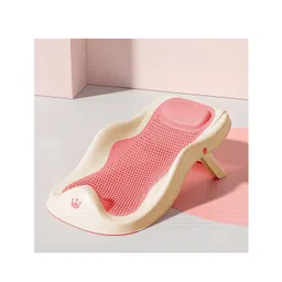 StarAndDaisy Newborn Baby Bather for 0-3 Years Girls & Boys, Foldable Bath Seat Sling with Slilicone Soft Backrest, Anti Slip Design - Pink-picture-10
