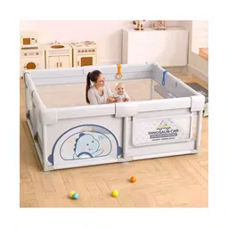 StarAndDaisy 'We Care' Portable Playpen for KidsFoldable Play Yard for Kids with Dinosaur PrintGrey120cm x 120cm-picture-24