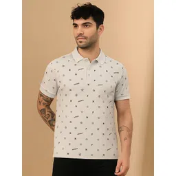 STARFOX Men Conversational Printed Polo Collar Cotton T-shirt-picture-23