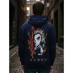 STARFOX Men Demon Slayer Graphic Printed Full Sleeve Hooded Sweatshirt-picture-23