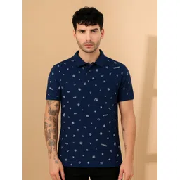 STARFOX Men Graphic Printed Polo Collar Cotton T-shirt-picture-33