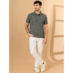 STARFOX Men Typography Printed Polo Collar Cotton T-shirt image 1