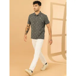 STARFOX Men Typography Printed Polo Collar Cotton T-shirt image 3