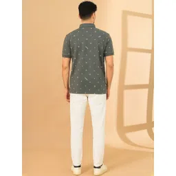 STARFOX Men Typography Printed Polo Collar Cotton T-shirt image 5