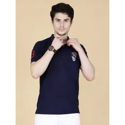 STARFOX Typography Printed Polo Collar Short Sleeves Cotton T-shirt-picture-16