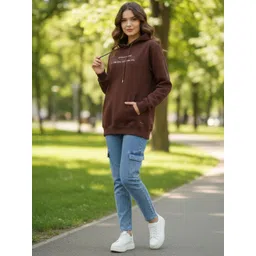 STARFOX Women Typography Printed Oversized Long Sleeves Hooded Pullover Sweatshirt-picture-22