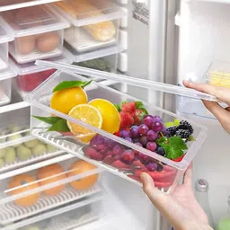 starkendy Plastic 5PCS Airtight Fridge Storage Boxes Container Grocery Vegetable Kitchen Storage Storage Basket-picture-26