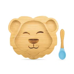 Starkiddo Leo Bamboo Suction Plate and Learning Weaning Set - Blue-picture-26
