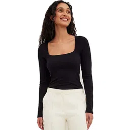 stars and you Casual Regular Sleeves Solid Women Black Top-picture-38