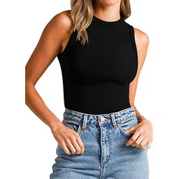 stars and you Casual Sleeveless Solid Women Black Top-picture-10