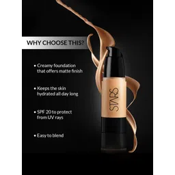 Stars Cosmetics Face Makeup HD Flawless Finish Micro Liquid Foundation 30ml - Sienna image 3