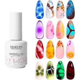 Startips Nail Blooming Gel Or Nail Blossom Gel15ml Clear Uv Led Blossom Gel Polish for Spreading Effect Marble Natural Stone Watercolor Floral Print Soak off Nail Gel Diy Nail Art Design Gift for Women-picture-14