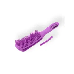 Stasia Street Wet And Dry Hair Detangler Hair Brush With Spacing Clip - Purple-picture-24