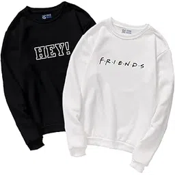 status mantra Women's Sweatshirt T-Shirt | Regular Fit, Round Neck, Breathable Fabric | Trendy Streetwear, Bio-Washed Pullover | Soft Cotton | Pack of 2, Size: Small(S)-picture-40